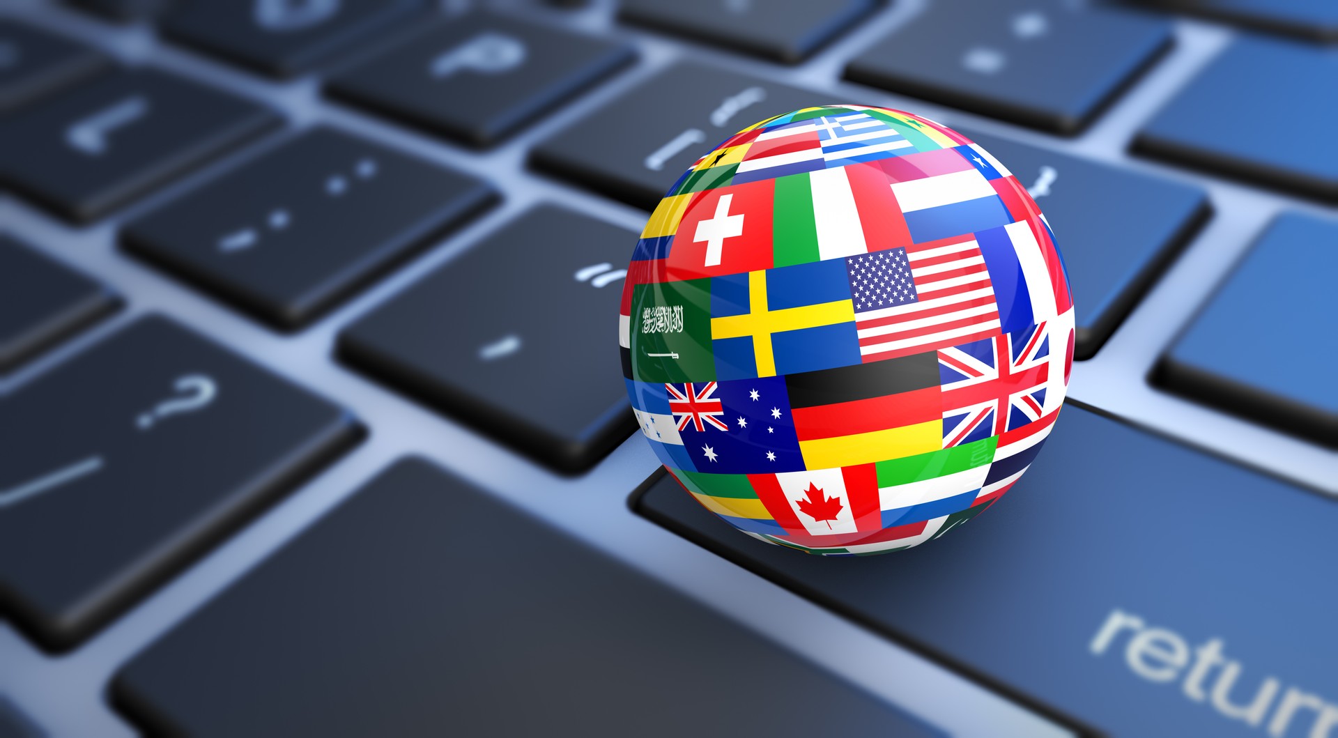 World Flags Globe Computer Keyboard